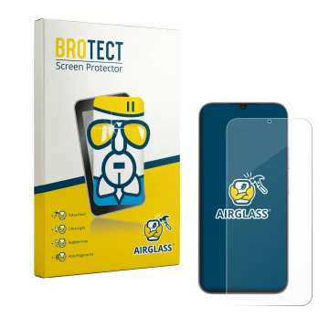 Face avant d’un emballage produit avec le logo de la marque BROTECT. À côté, l’appareil realme C100i est représenté avec la pr