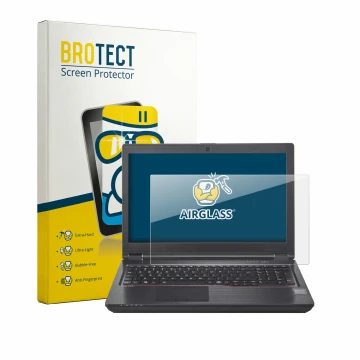 Face avant d’un emballage produit avec le logo de la marque BROTECT. À côté, l’appareil Fujitsu Celsius H780 est représenté av