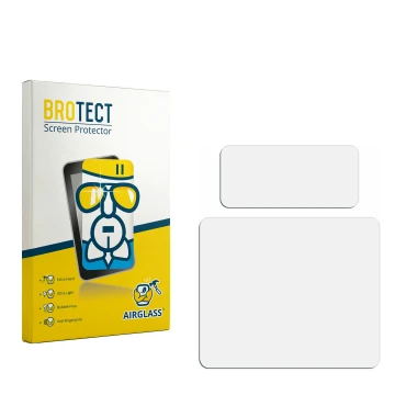 Face avant d’un emballage produit avec le logo de la marque BROTECT. À côté se trouve la protection d’écran correspondante.