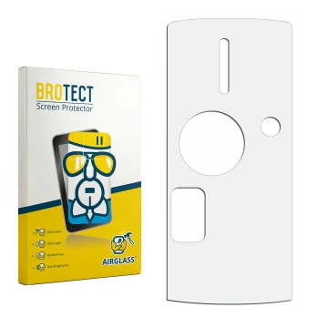 Face avant d’un emballage produit avec le logo de la marque BROTECT. À côté se trouve la protection d’écran correspondante.