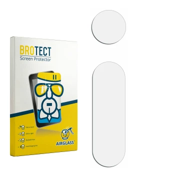 Face avant d’un emballage produit avec le logo de la marque BROTECT. À côté se trouve la protection d’écran correspondante.