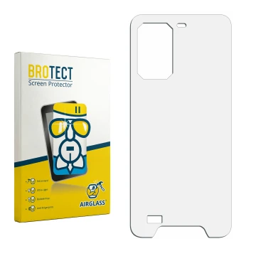 Face avant d’un emballage produit avec le logo de la marque BROTECT. À côté se trouve la protection d’écran correspondante.