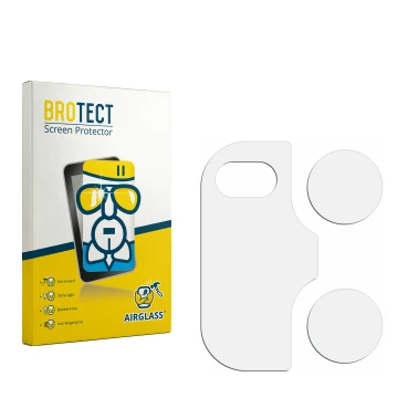 Face avant d’un emballage produit avec le logo de la marque BROTECT. À côté se trouve la protection d’écran correspondante.