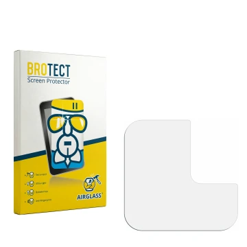 Face avant d’un emballage produit avec le logo de la marque BROTECT. À côté se trouve la protection d’écran correspondante.