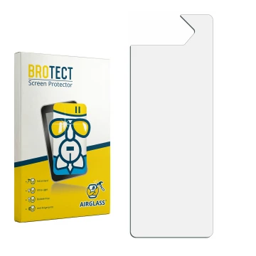 Face avant d’un emballage produit avec le logo de la marque BROTECT. À côté se trouve la protection d’écran correspondante.