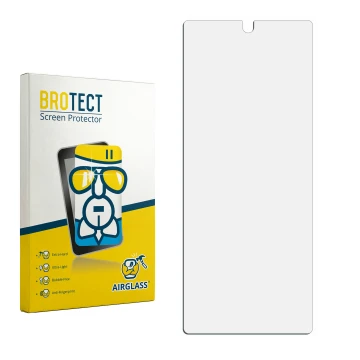 Face avant d’un emballage produit avec le logo de la marque BROTECT. À côté se trouve la protection d’écran correspondante.