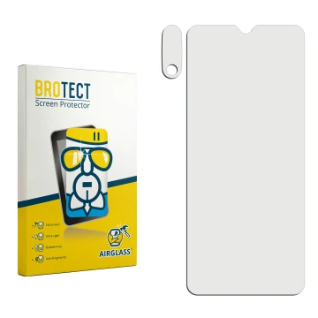 Face avant d’un emballage produit avec le logo de la marque BROTECT. À côté se trouve la protection d’écran correspondante.