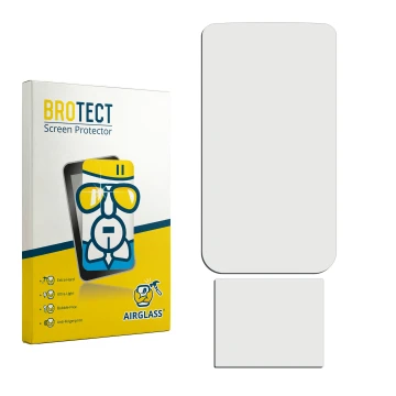 Face avant d’un emballage produit avec le logo de la marque BROTECT. À côté se trouve la protection d’écran correspondante.