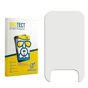 Face avant d’un emballage produit avec le logo de la marque BROTECT. À côté se trouve la protection d’écran correspondante.