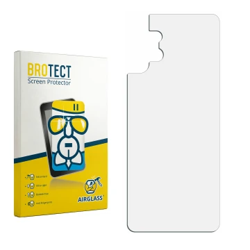 Face avant d’un emballage produit avec le logo de la marque BROTECT. À côté se trouve la protection d’écran correspondante.