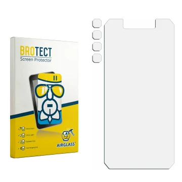 Face avant d’un emballage produit avec le logo de la marque BROTECT. À côté se trouve la protection d’écran correspondante.