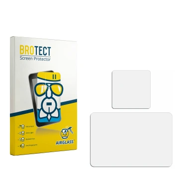 Face avant d’un emballage produit avec le logo de la marque BROTECT. À côté se trouve la protection d’écran correspondante.