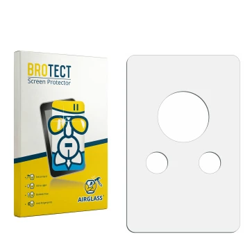 Face avant d’un emballage produit avec le logo de la marque BROTECT. À côté se trouve la protection d’écran correspondante.