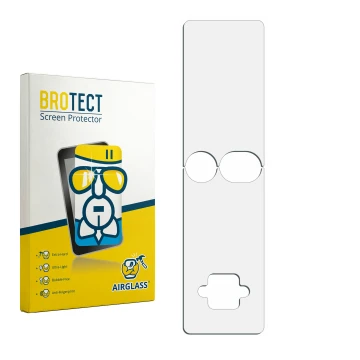 Face avant d’un emballage produit avec le logo de la marque BROTECT. À côté se trouve la protection d’écran correspondante.