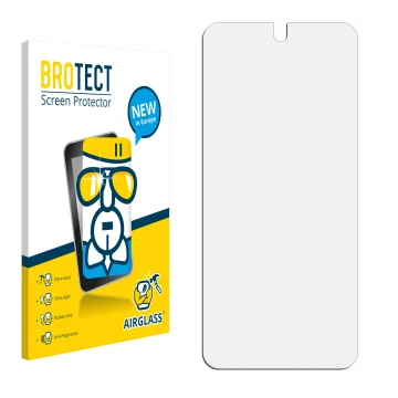 Face avant d’un emballage produit avec le logo de la marque BROTECT. À côté se trouve la protection d’écran correspondante.