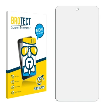 Face avant d’un emballage produit avec le logo de la marque BROTECT. À côté se trouve la protection d’écran correspondante.