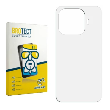 Face avant d’un emballage produit avec le logo de la marque BROTECT. À côté se trouve la protection d’écran correspondante.