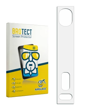 Face avant d’un emballage produit avec le logo de la marque BROTECT. À côté se trouve la protection d’écran correspondante.