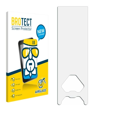 Face avant d’un emballage produit avec le logo de la marque BROTECT. À côté se trouve la protection d’écran correspondante.