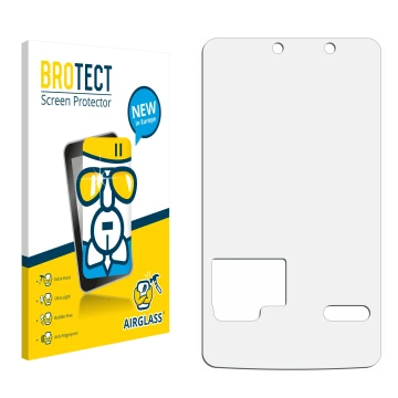 Face avant d’un emballage produit avec le logo de la marque BROTECT. À côté se trouve la protection d’écran correspondante.