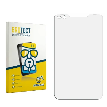 Face avant d’un emballage produit avec le logo de la marque BROTECT. À côté se trouve la protection d’écran correspondante.
