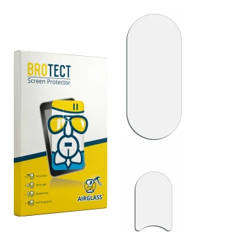 Face avant d’un emballage produit avec le logo de la marque BROTECT. À côté se trouve la protection d’écran correspondante.