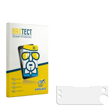 Face avant d’un emballage produit avec le logo de la marque BROTECT. À côté se trouve la protection d’écran correspondante.