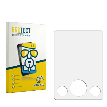Face avant d’un emballage produit avec le logo de la marque BROTECT. À côté se trouve la protection d’écran correspondante.