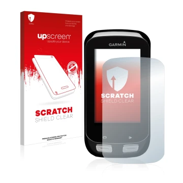 Face avant d’un emballage produit avec le logo de la marque upscreen. À côté, l’appareil Garmin Edge 1000 est représenté avec 