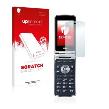 Face avant d’un emballage produit avec le logo de la marque upscreen. À côté, l’appareil LG Wine Smart H410 est représenté ave