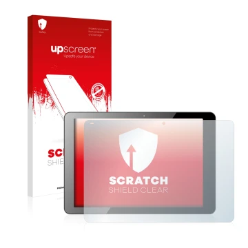 Face avant d’un emballage produit avec le logo de la marque upscreen. À côté, l’appareil Chuwi Hi12 est représenté avec la pro