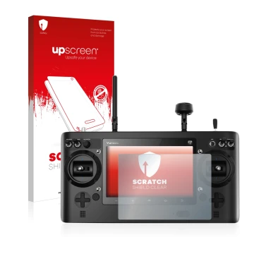 Face avant d’un emballage produit avec le logo de la marque upscreen. À côté, l’appareil Yuneec ST16 est représenté avec la pr