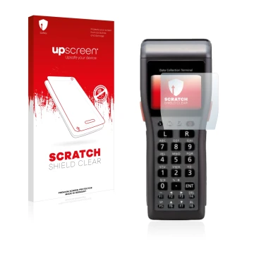 Face avant d’un emballage produit avec le logo de la marque upscreen. À côté, l’appareil Casio DT-930 est représenté avec la p