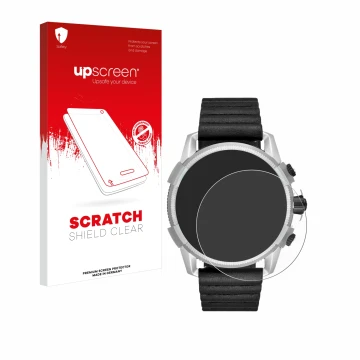 Face avant d’un emballage produit avec le logo de la marque upscreen. À côté, l’appareil Diesel On Full Guard 2.5 est représen
