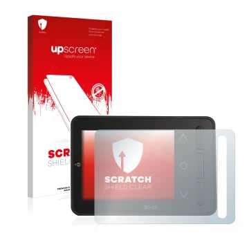 Face avant d’un emballage produit avec le logo de la marque upscreen. À côté, l’appareil ISDT BG-8S est représenté avec la pro