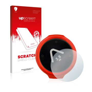 Face avant d’un emballage produit avec le logo de la marque upscreen. À côté, l’appareil Beeline Velo est représenté avec la p