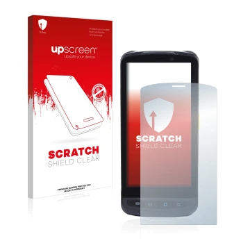 Face avant d’un emballage produit avec le logo de la marque upscreen. À côté, l’appareil Newland MT90 Orca est représenté avec