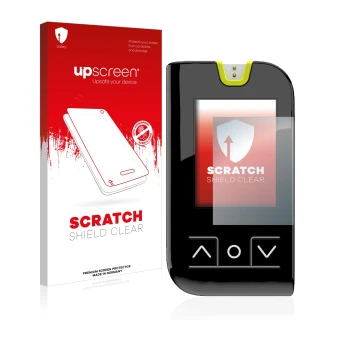 Face avant d’un emballage produit avec le logo de la marque upscreen. À côté, l’appareil Mylife Unio Neva est représenté avec 