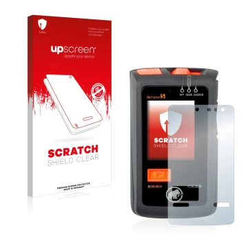 Face avant d’un emballage produit avec le logo de la marque upscreen. À côté, l’appareil Mammut Barryvox S est représenté avec