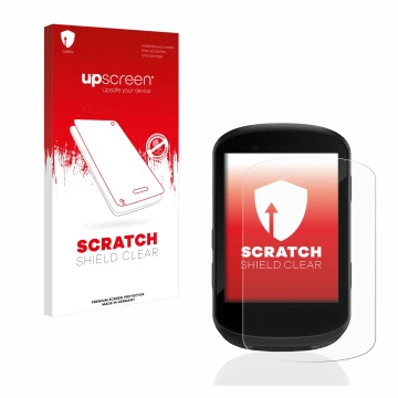 Face avant d’un emballage produit avec le logo de la marque upscreen. À côté, l’appareil Garmin Edge 530 est représenté avec l