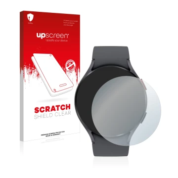 Face avant d’un emballage produit avec le logo de la marque upscreen. À côté, l’appareil Garmin Fenix 6S Pro est représenté av