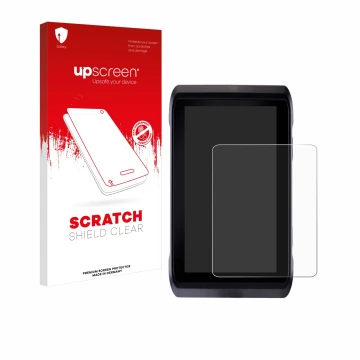 Face avant d’un emballage produit avec le logo de la marque upscreen. À côté, l’appareil Atomos Shogun 7 est représenté avec l