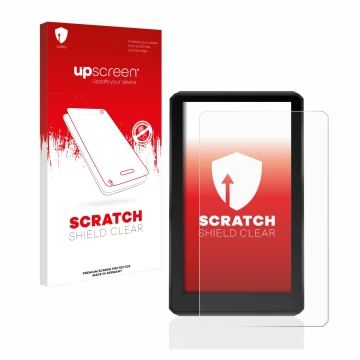 Face avant d’un emballage produit avec le logo de la marque upscreen. À côté, l’appareil Garmin zumo XT est représenté avec la