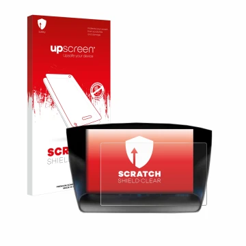 Face avant d’un emballage produit avec le logo de la marque upscreen. À côté, l’appareil Ford Edge 2015-2019 SYNC 2 8