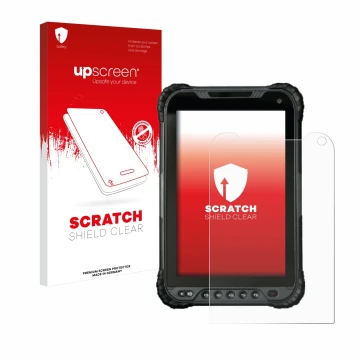 Face avant d’un emballage produit avec le logo de la marque upscreen. À côté, l’appareil UniStrong UT30 8