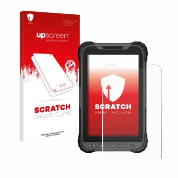 Face avant d’un emballage produit avec le logo de la marque upscreen. À côté, l’appareil GeoMax Zenius 800 est représenté avec