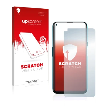 Face avant d’un emballage produit avec le logo de la marque upscreen. À côté, l’appareil Cubot X30 est représenté avec la prot