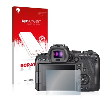 Face avant d’un emballage produit avec le logo de la marque upscreen. À côté, l’appareil Sony A7S III est représenté avec la p
