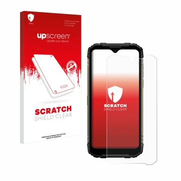 Face avant d’un emballage produit avec le logo de la marque upscreen. À côté, l’appareil Doogee S96 Pro est représenté avec la