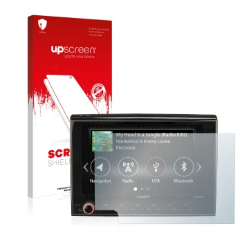 Face avant d’un emballage produit avec le logo de la marque upscreen. À côté, l’appareil Fiat Ducato III 2014-2021 X-F270 8